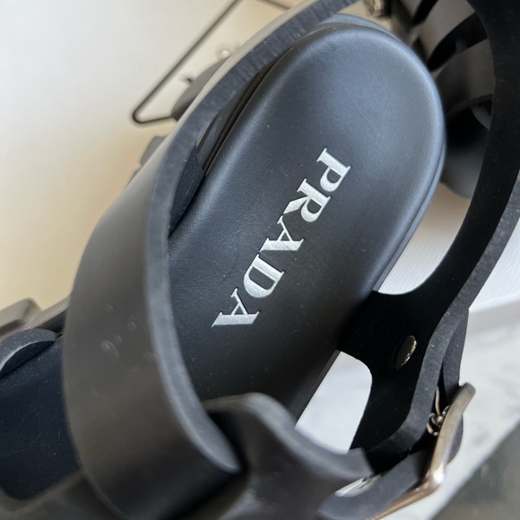 Brand New w Box Prada Rubber Monolith sandals black Gladiator summer shoes 38 - Picture 7 of 9